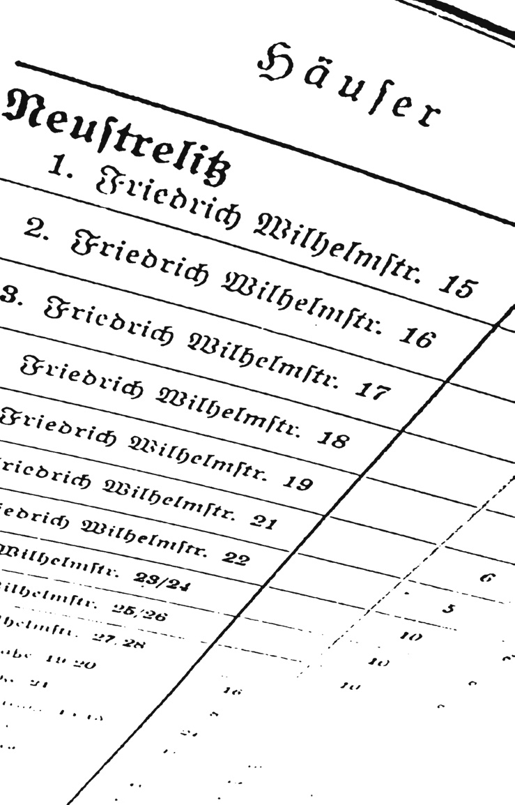 Häuserliste Neustrelitz, 1925